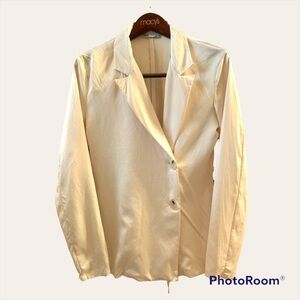 Zara Cream/ Ivory Long sleeves silk like loose Blazer size Small